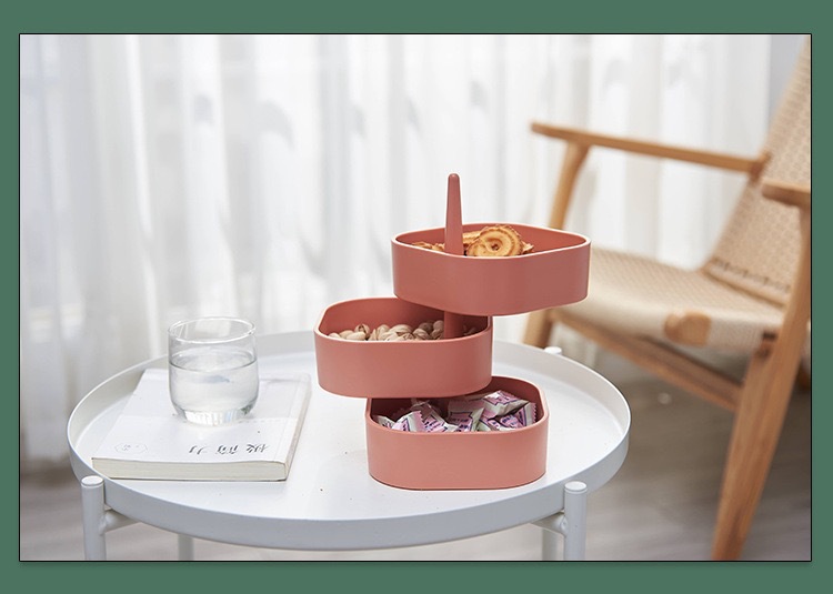 The rotating storage box, ear, necklace, jewelry box, candy box, and home living room storage box can be stacked pic 7