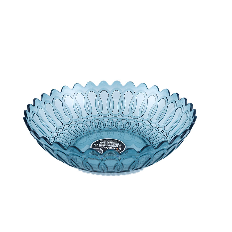 New living room PET crystal fruit plate, coffee table, fruit and snack storage tray, modern and simple patterned fruit storage Application Scenario