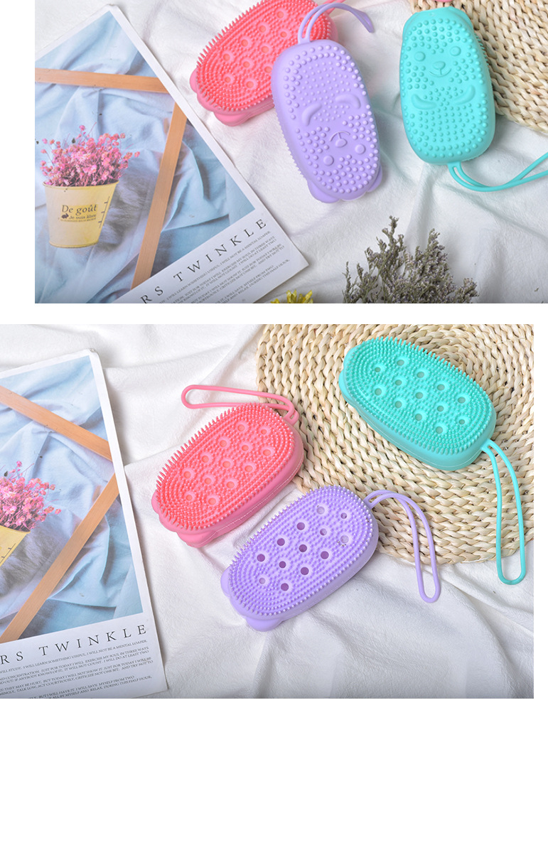 A popular online hit, the ten-thousand-feather bath scrub bubble bath brush with elastic plastic and built-in sponge is a perfect bath scrubbing tool pic 8