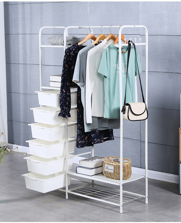 Simple and portable clothes drying rack, household student bedroom hanging rack, Japanese multi-layer organizing and storage cabinet, clothes drying rack pic 11