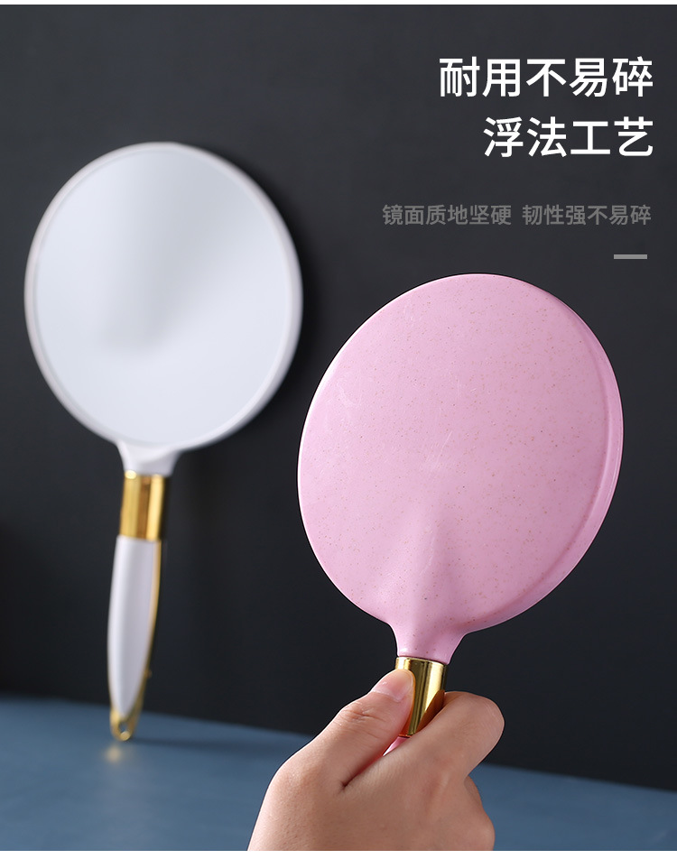 High-definition handle makeup mirror, European-style handheld beauty handle mirror, portable and portable, high-end retro patterned mirror wholesale pic 8