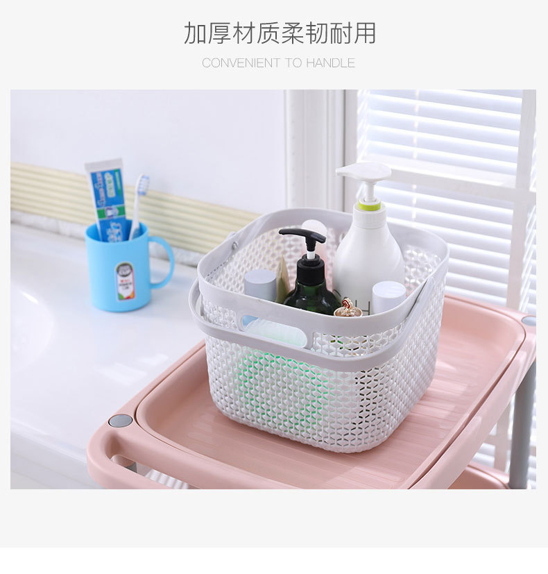 New PP material thick and durable storage basket, household hollowed-out item storage basket, indoor storage basket pic 7