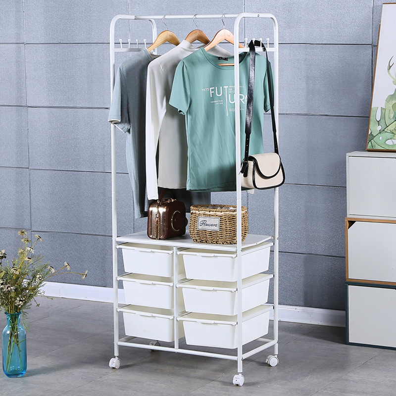 Simple and portable clothes drying rack, household student bedroom hanging rack, Japanese multi-layer organizing and storage cabinet, clothes drying rack