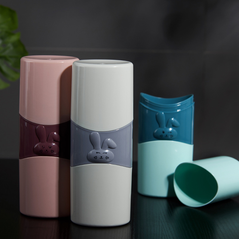 0450 Simple Travel Toiletry Cup, Portable Toothbrush Storage Box, Brushing Cup, Toothware Box, Mouthwash Cup Set