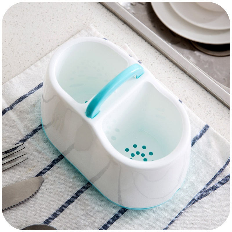 0325 Portable Korean-style chopstick cage, chopstick holder, tableware, spoon storage box, kitchen draining chopstick storage rack Specification image