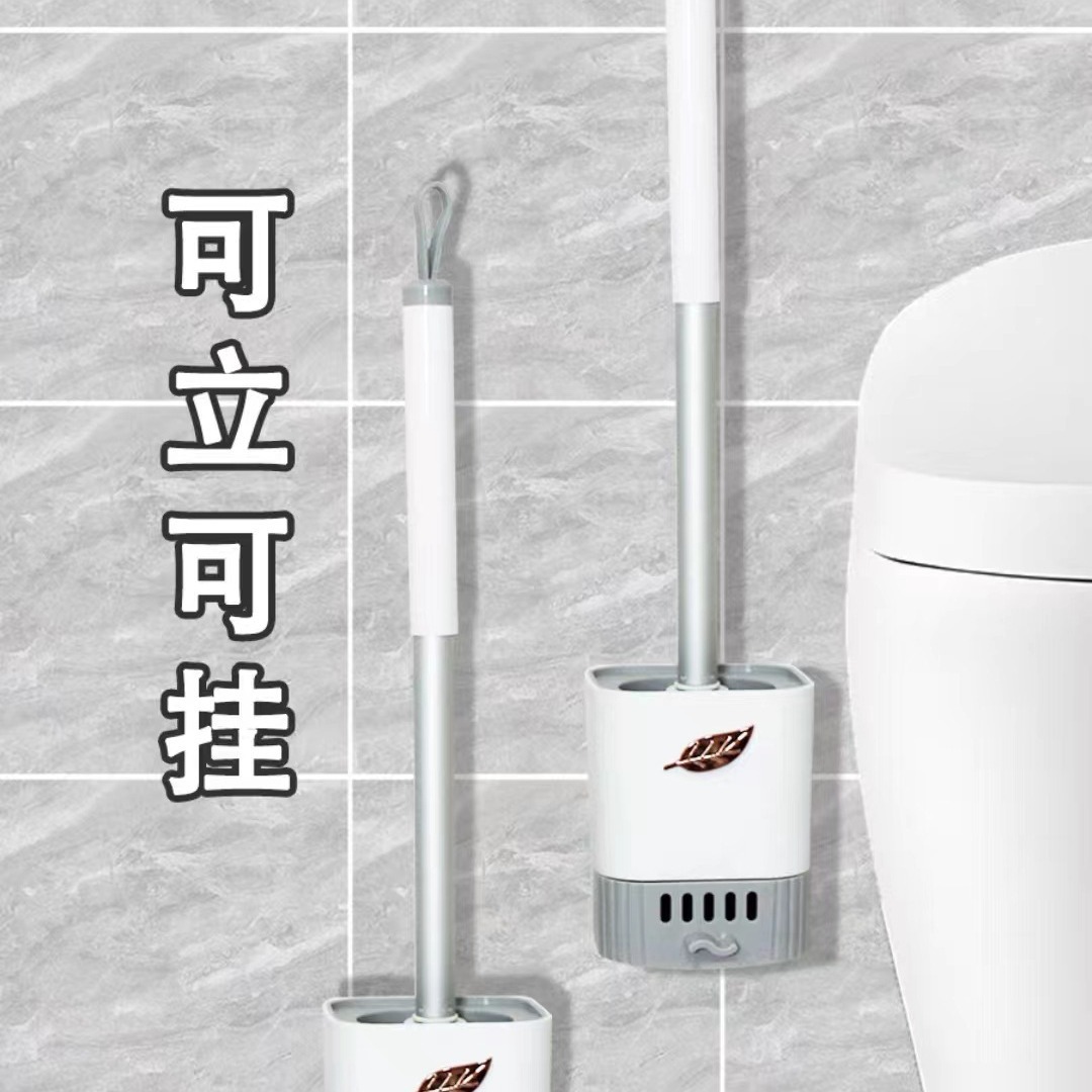 This is a household long-handled wall-mounted toilet brush that drains and cleans the toilet without any dead corners. It is a perfect toilet brush details Picture