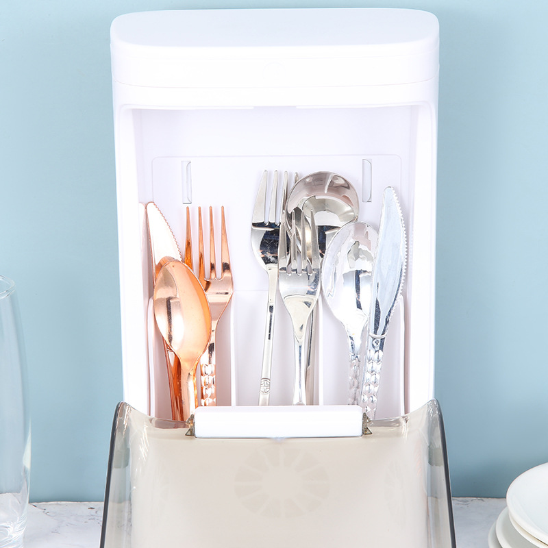 Household kitchen disinfection chopstick holder, chopstick cage, ultraviolet disinfection and drying, non-drilling kitchen storage rack in stock details Picture