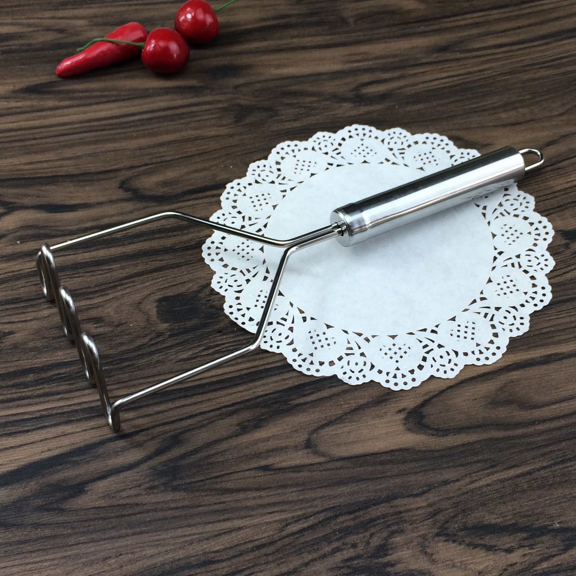Stainless steel kitchen small tools, wavy potato puree press, potato puree press, potato press