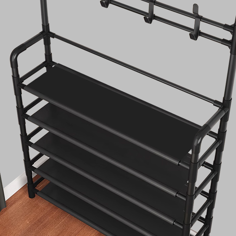 Wholesale of cross-border coat racks, simple floor-standing multi-functional clothes hangers, modern and simple metal shoe racks and storage racks details Picture