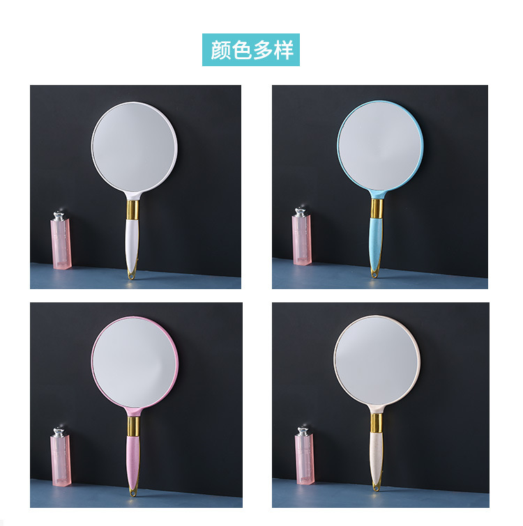 High-definition handle makeup mirror, European-style handheld beauty handle mirror, portable and portable, high-end retro patterned mirror wholesale pic 2