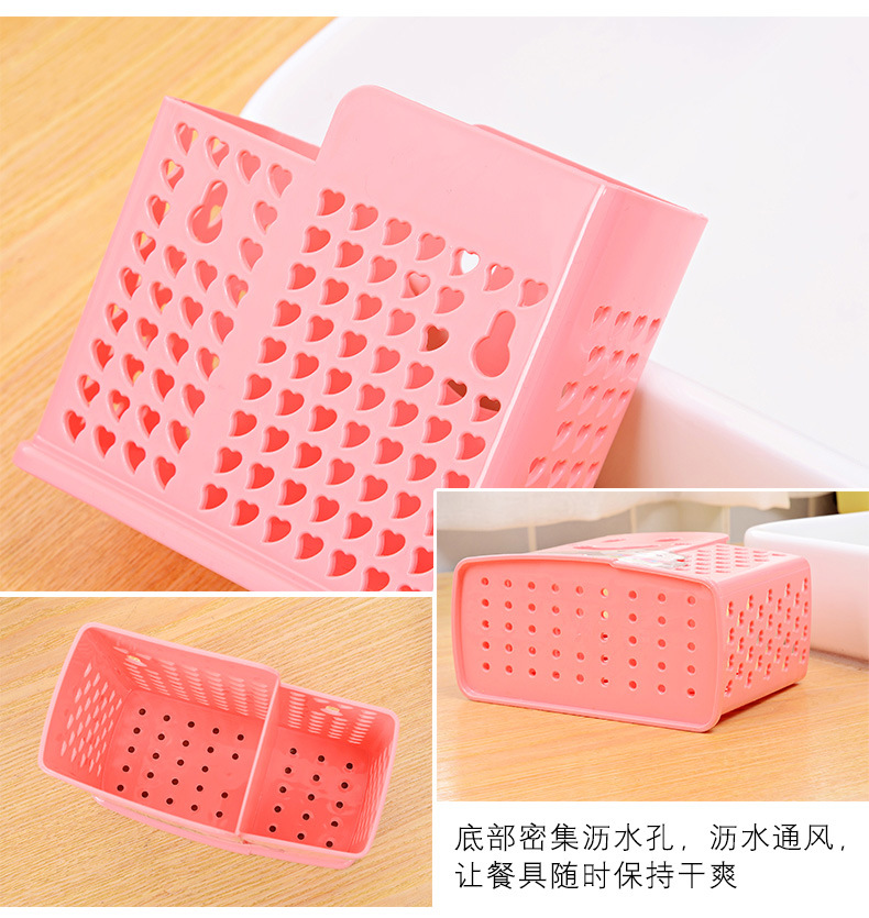 Non-punching anti-mold chopstick holder, household draining chopstick cage, wall-mounted chopstick rack cage, chopstick basket 筷笼 box pic 2