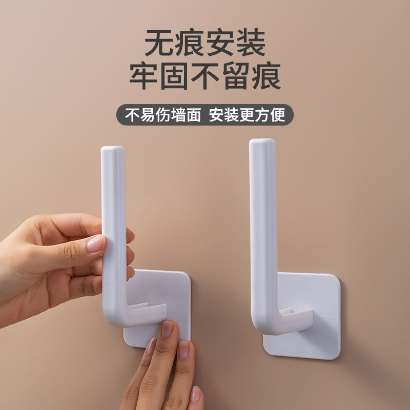 挂钩粘钩免打孔塑料L型门后衣服厨房挂衣钩子强力粘胶无痕多功能