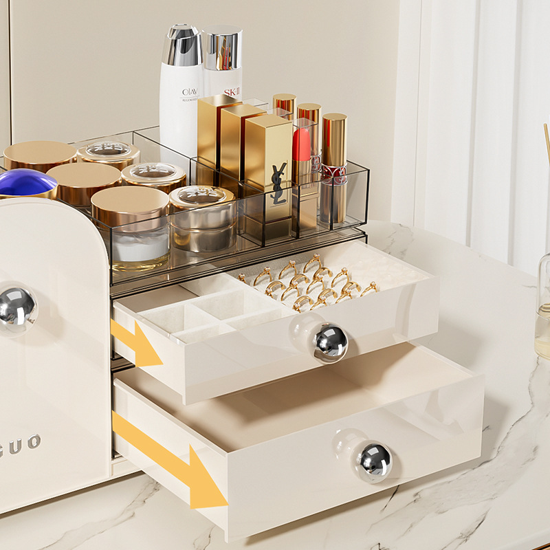 Cosmetics storage box desktop, high-end and exquisite skin care product organization box, dressing table, perfume shelf Specification image