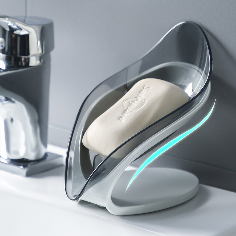 Douyin Creative Leaf Soap Box, double-layer soap box for bathroom, no-hole suction cup, soap box shelf