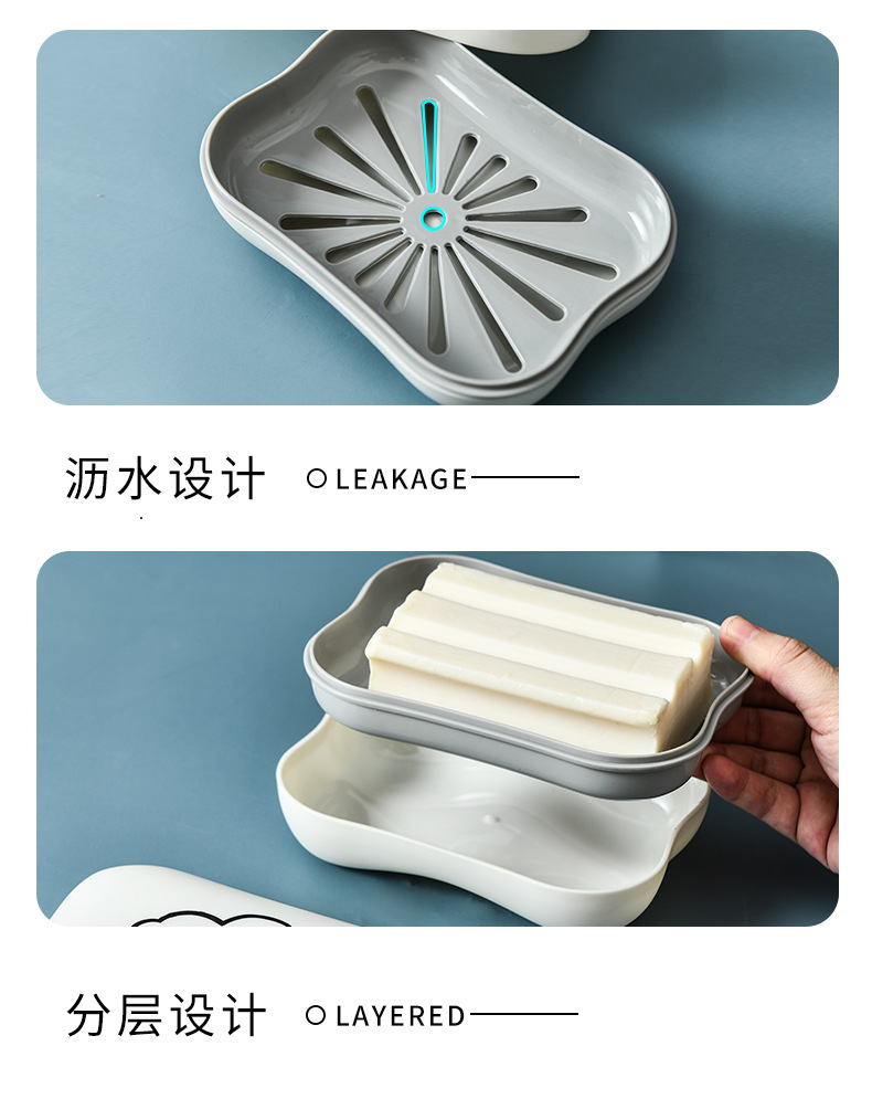 0480 Creative Soap Box, cute large soap box with lid, draining storage box, Home cartoon soap tray pic 12