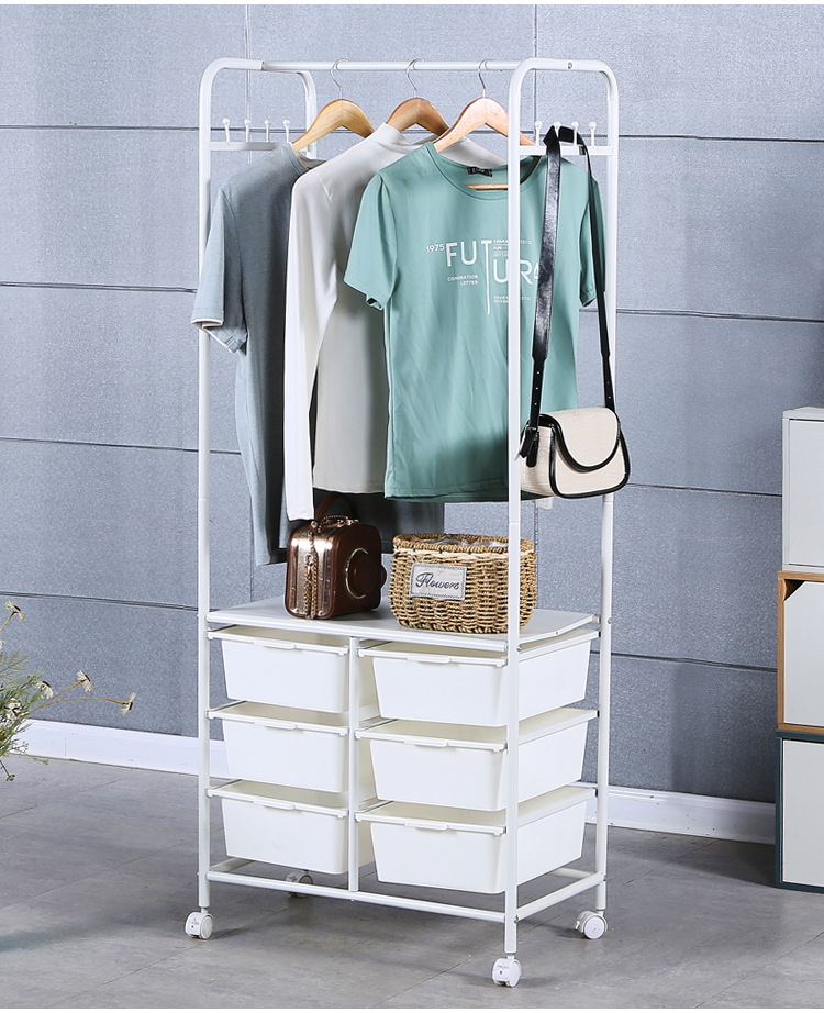 Simple and portable clothes drying rack, household student bedroom hanging rack, Japanese multi-layer organizing and storage cabinet, clothes drying rack pic 14