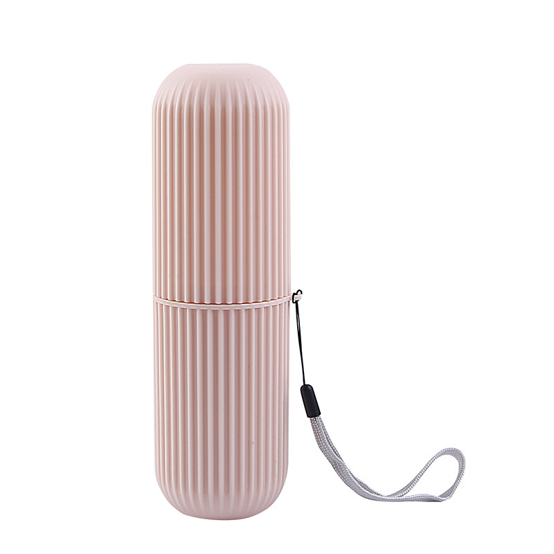 Travel toothbrush box, vertical stripe portable toiletry cup, brushing cup, toothbrush box, toothbrush jar, toothpaste storage cylinder Specification image