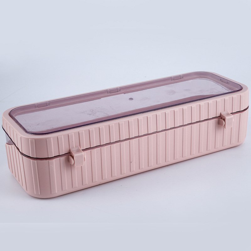 Creative and fashionable ABS material 筷笼 kitchen square tableware storage box convenient and simple kitchen organizing box Specification image