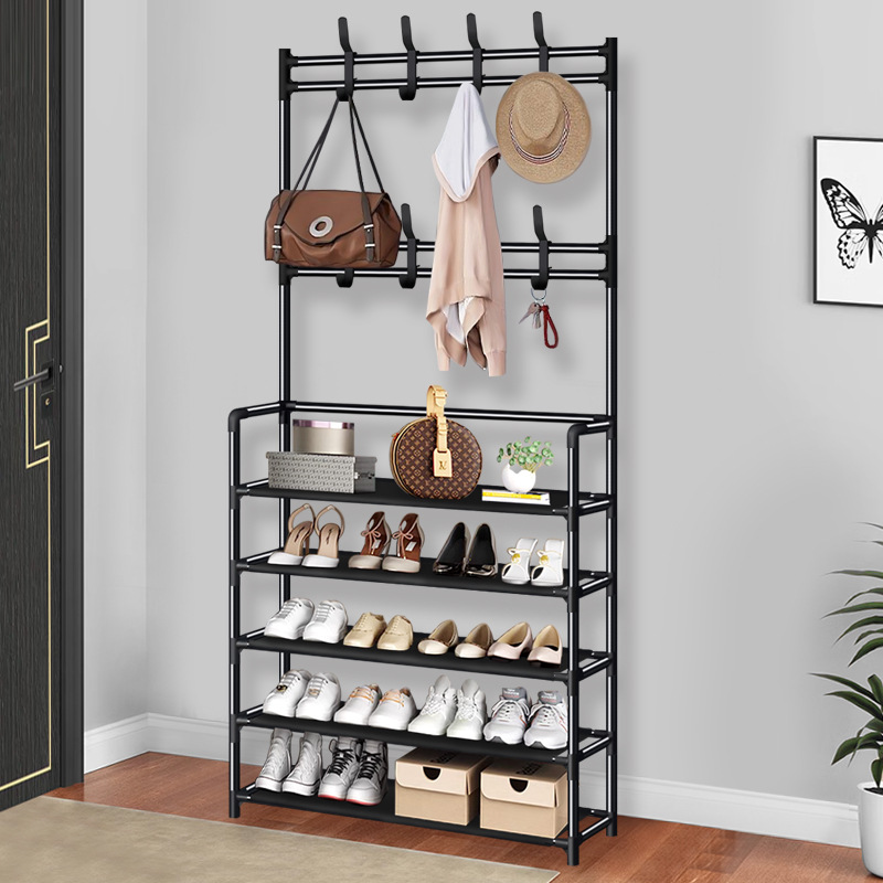 Wholesale of cross-border coat racks, simple floor-standing multi-functional clothes hangers, modern and simple metal shoe racks and storage racks
