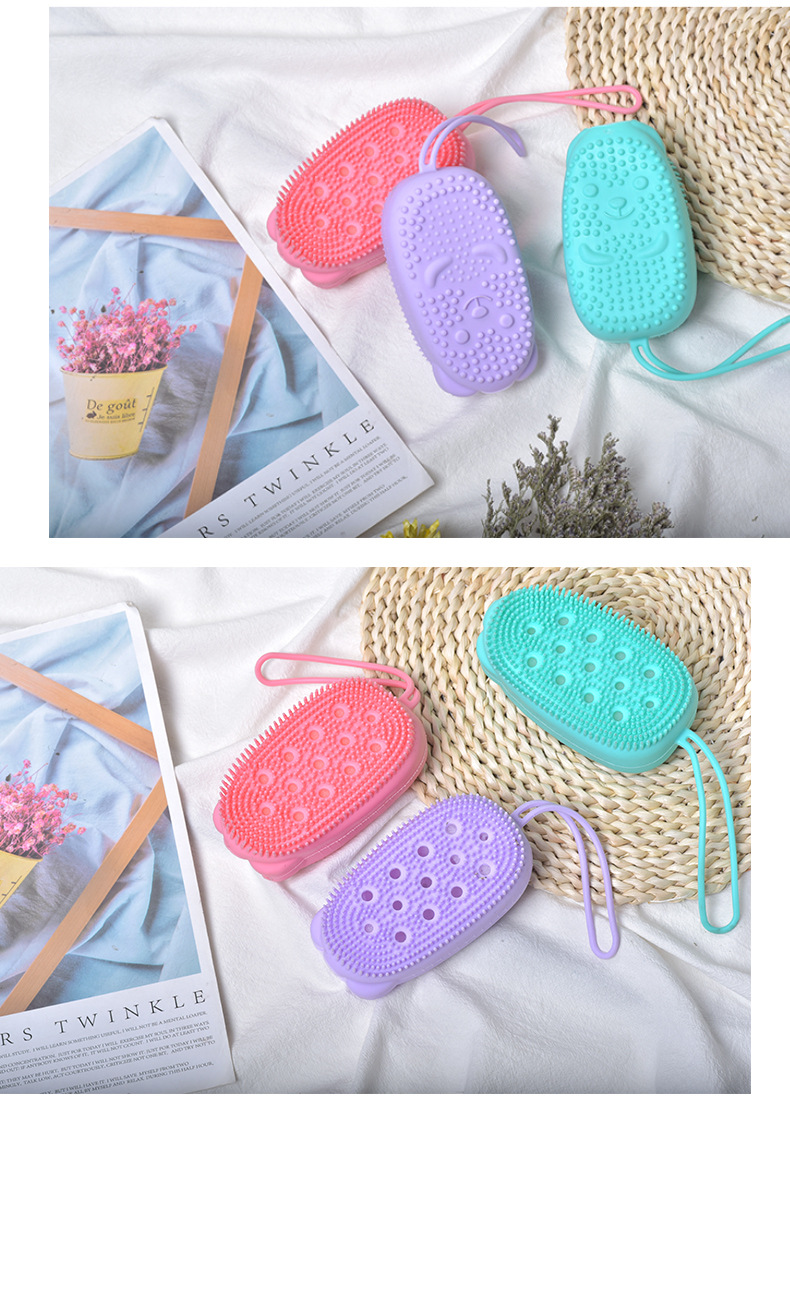 A popular online hit, the ten-thousand-feather bath scrub bubble bath brush with elastic plastic and built-in sponge is a perfect bath scrubbing tool pic 6