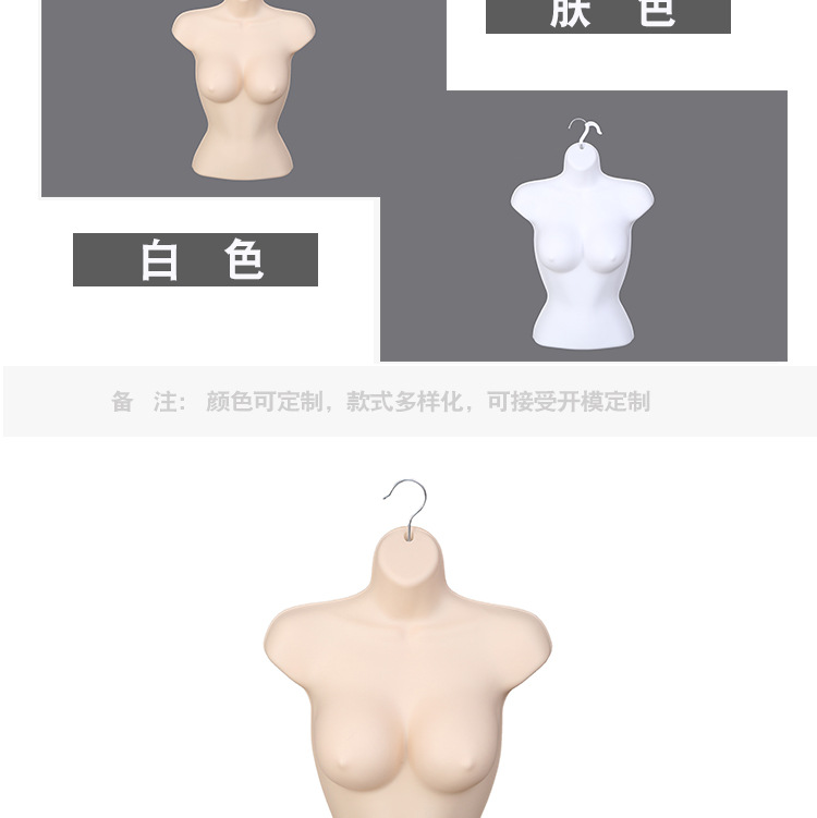 Modelo de plástico colgante pieza engrosada europa y américa busto grande estilo corto mujer mitad delantal traje de baño lencería sujetador pieza estante al por mayor pic 4