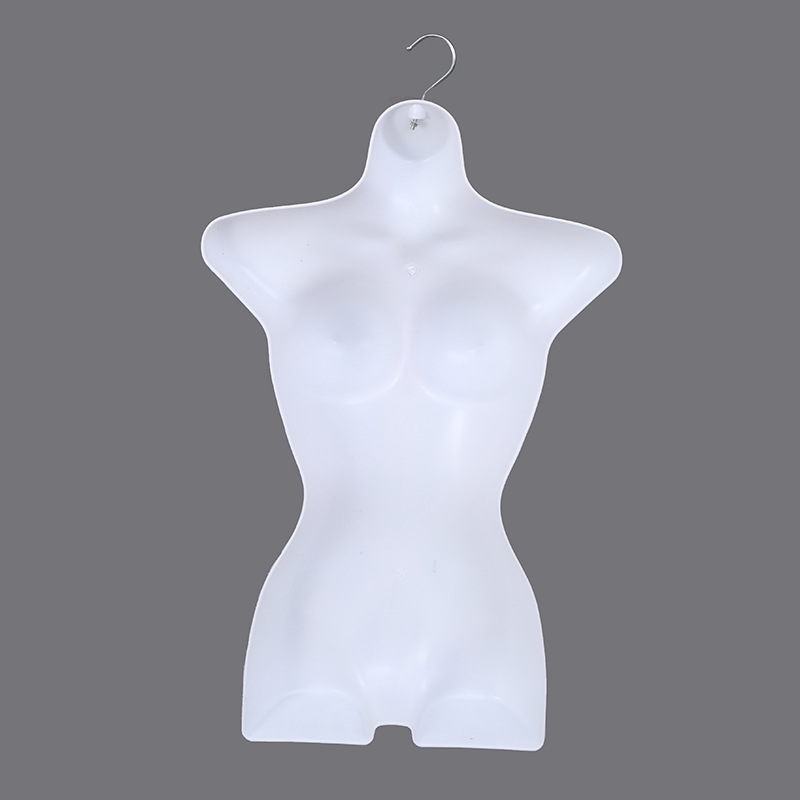 服装半身模特片欧美大胸长款单面睡泳衣围裙内衣挂板道具塑料胸片产品图