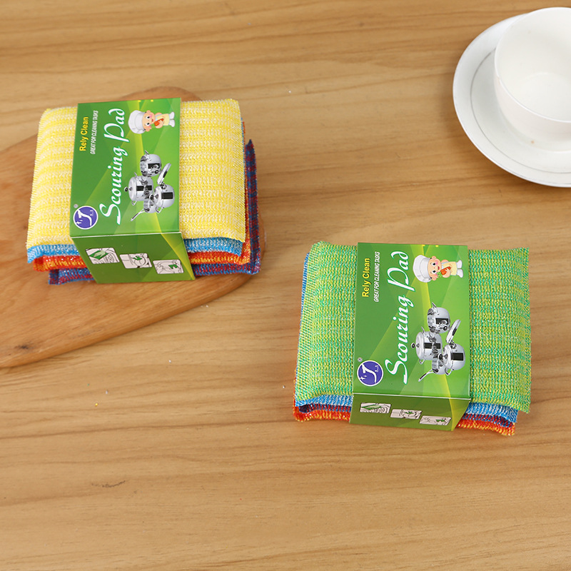 Wholesale of household cleaning products, including colorful rags, pot scrubbers, kitchen cleaning sponges, dishwashing sponges, and dishwashing sponges details Picture