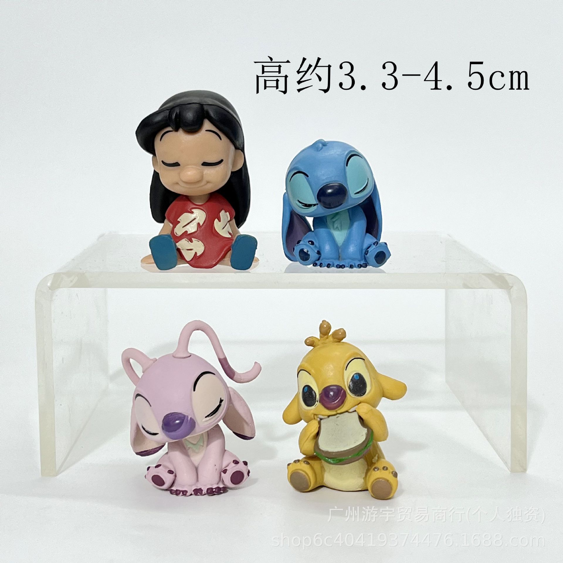 跨境 打瞌睡史迪仔动漫星际宝贝公仔手办蛋糕装饰 车载模型桌面摆