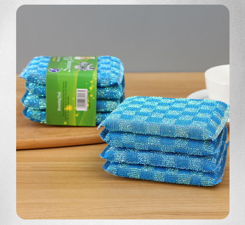 Combined sheet Washing King, thickened and densified pot and dish scrubber, colorful degreasing dishcloth, diamond corner cleaning sponge pic 6
