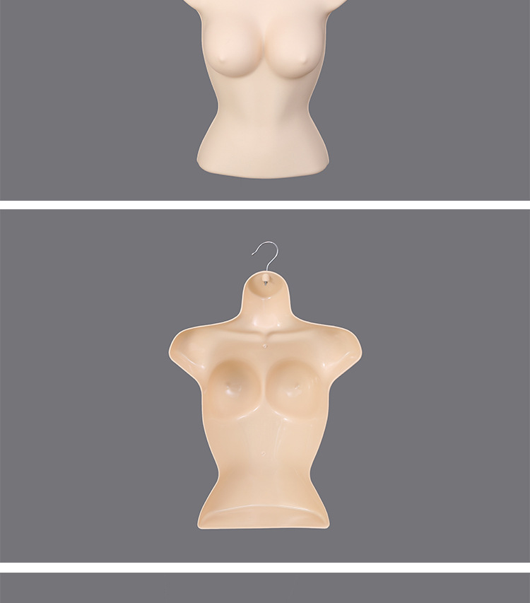 Modelo de plástico colgante pieza engrosada europa y américa busto grande estilo corto mujer mitad delantal traje de baño lencería sujetador pieza estante al por mayor pic 11