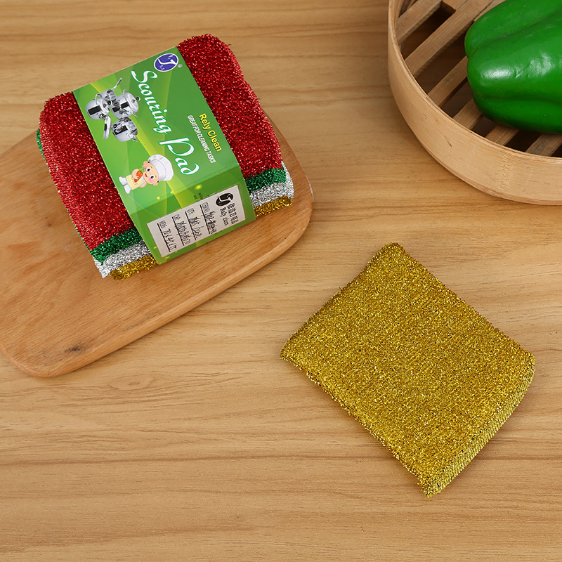 Kitchen cleaning, scrubbing POTS and dishes with steel wire sponge blocks, scrubbing from King's street stall, wholesale of sponge scouring pads Specification image