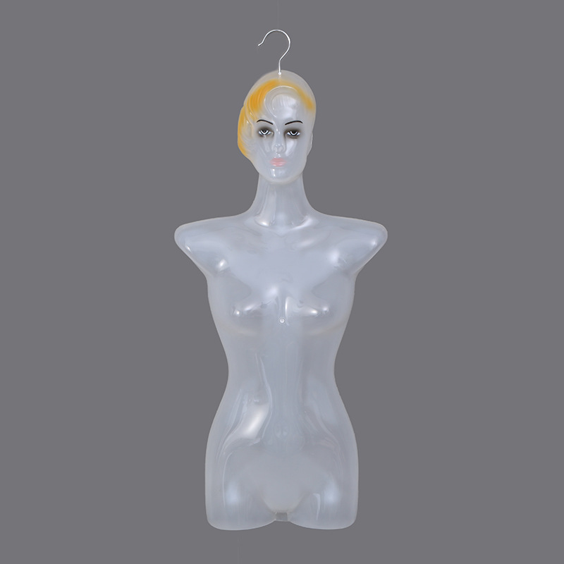 塑料模特片化妆头仿真半身女加厚胸片展示围裙泳衣文胸内衣挂片架产品图