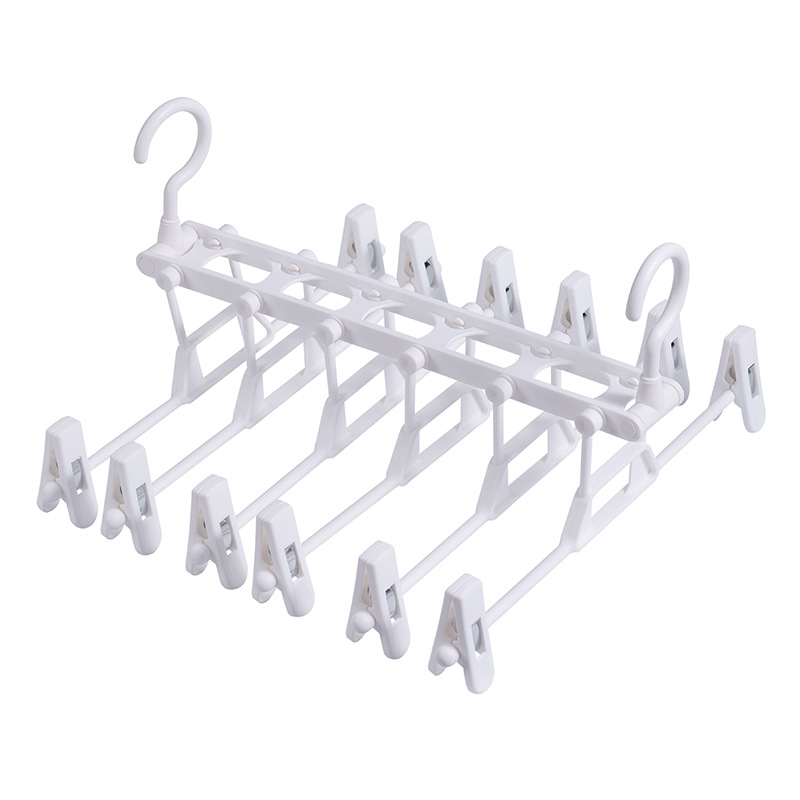 Colgador de pantalones plegable multifunción colgador de pantalones multicapa para uso doméstico magic traceless clips de pantalones guardarios ropa de almacenamiento colgador de pantalones Item Picture