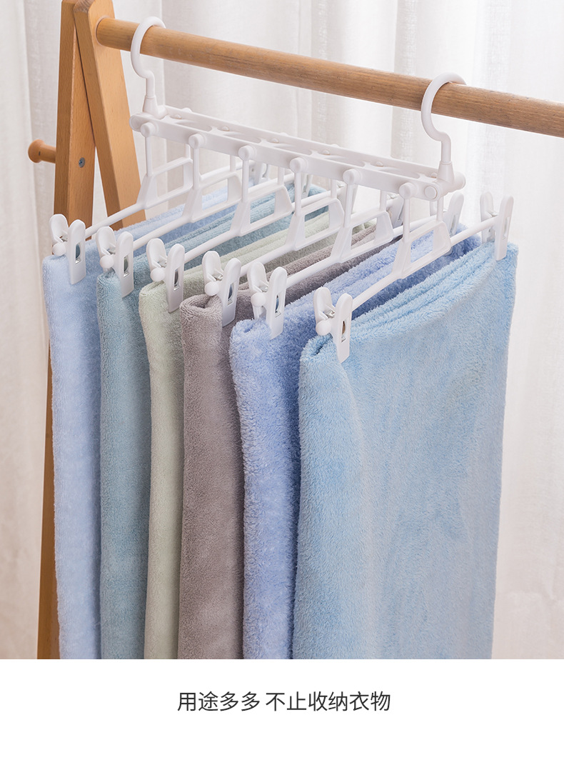 Colgador de pantalones plegable multifunción colgador de pantalones multicapa para uso doméstico magic traceless clips de pantalones guardarios ropa de almacenamiento colgador de pantalones pic 13