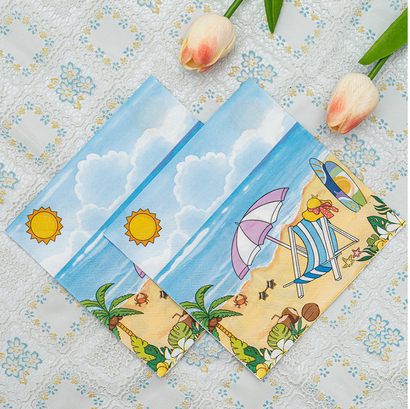 【 In Stock 】 Factory direct sales of printed tissues, napkin paper, colored printed napkins, facial tissues, handkerchief paper