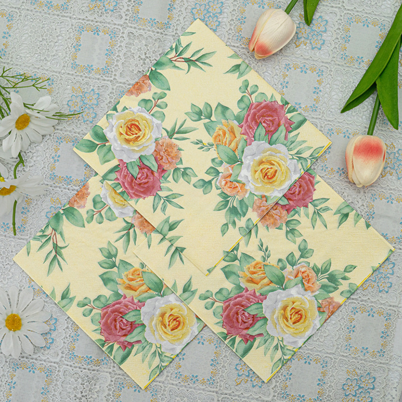 【 In Stock 】 Colorful printed napkins, flower and plant series, creative tissues, printed facial tissues, napkins, tissues