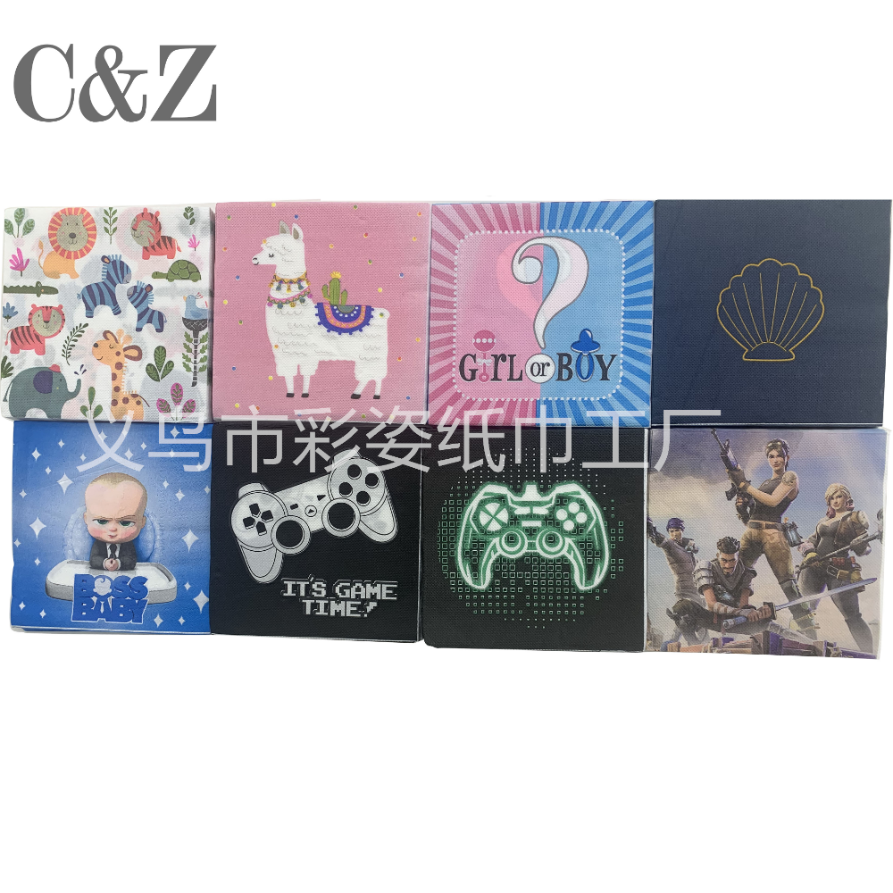Cartoon series napkins, tissues, foreign trade printed napkins, square towels, double-layer tissues, factory direct sales Item Picture