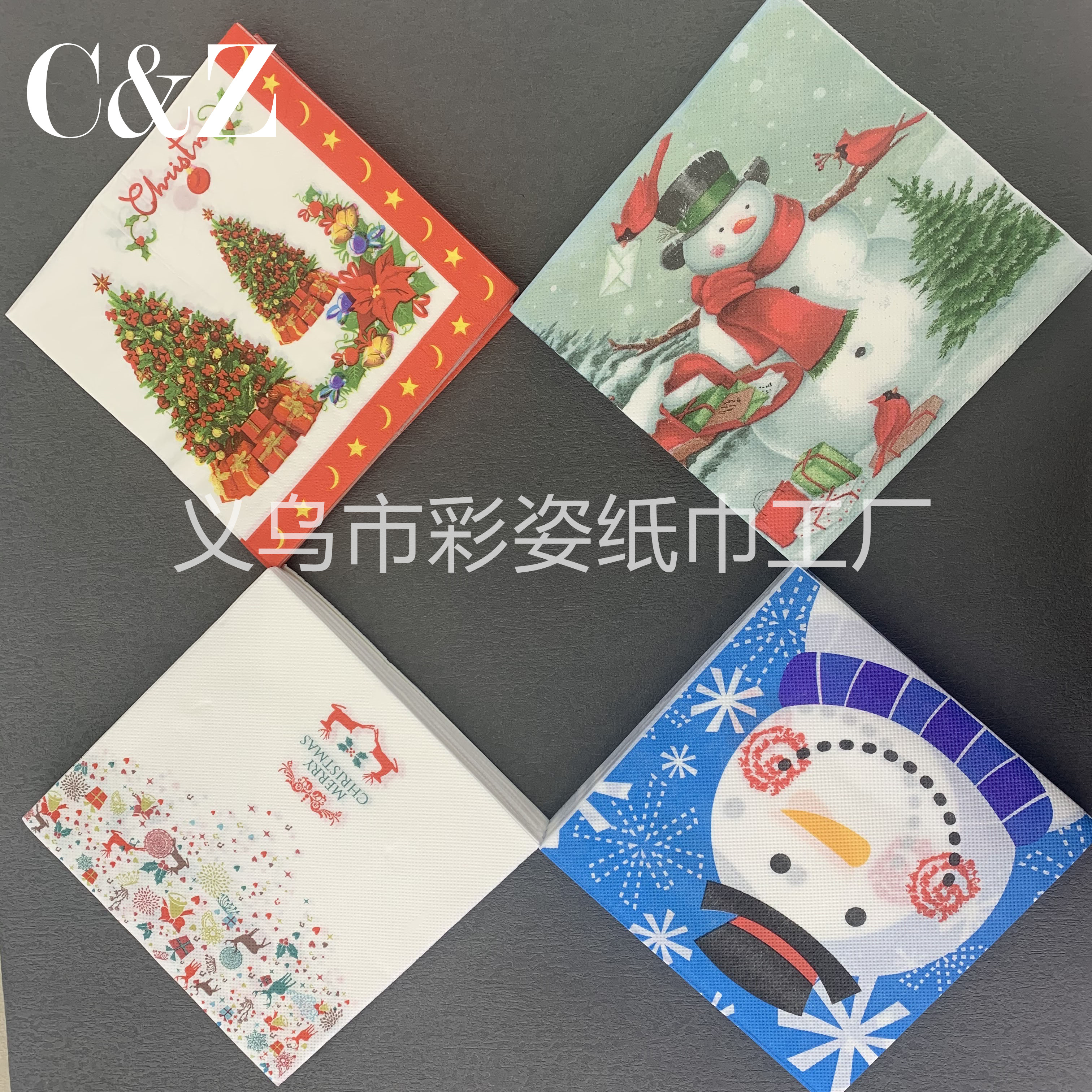 Christmas series napkins, tissues, foreign trade printed napkins, square towels, double-layer tissues, factory direct sales pic 2