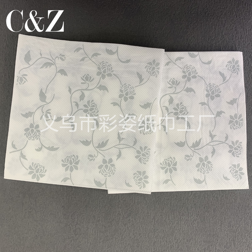 Gold and Silver Black Flower series napkins, tissues, printed napkins, square towels, double-layer tissues, factory direct sales Specification image
