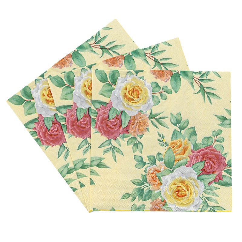 【 In Stock 】 Colorful printed napkins, flower and plant series, creative tissues, printed facial tissues, napkins, tissues Application Scenario