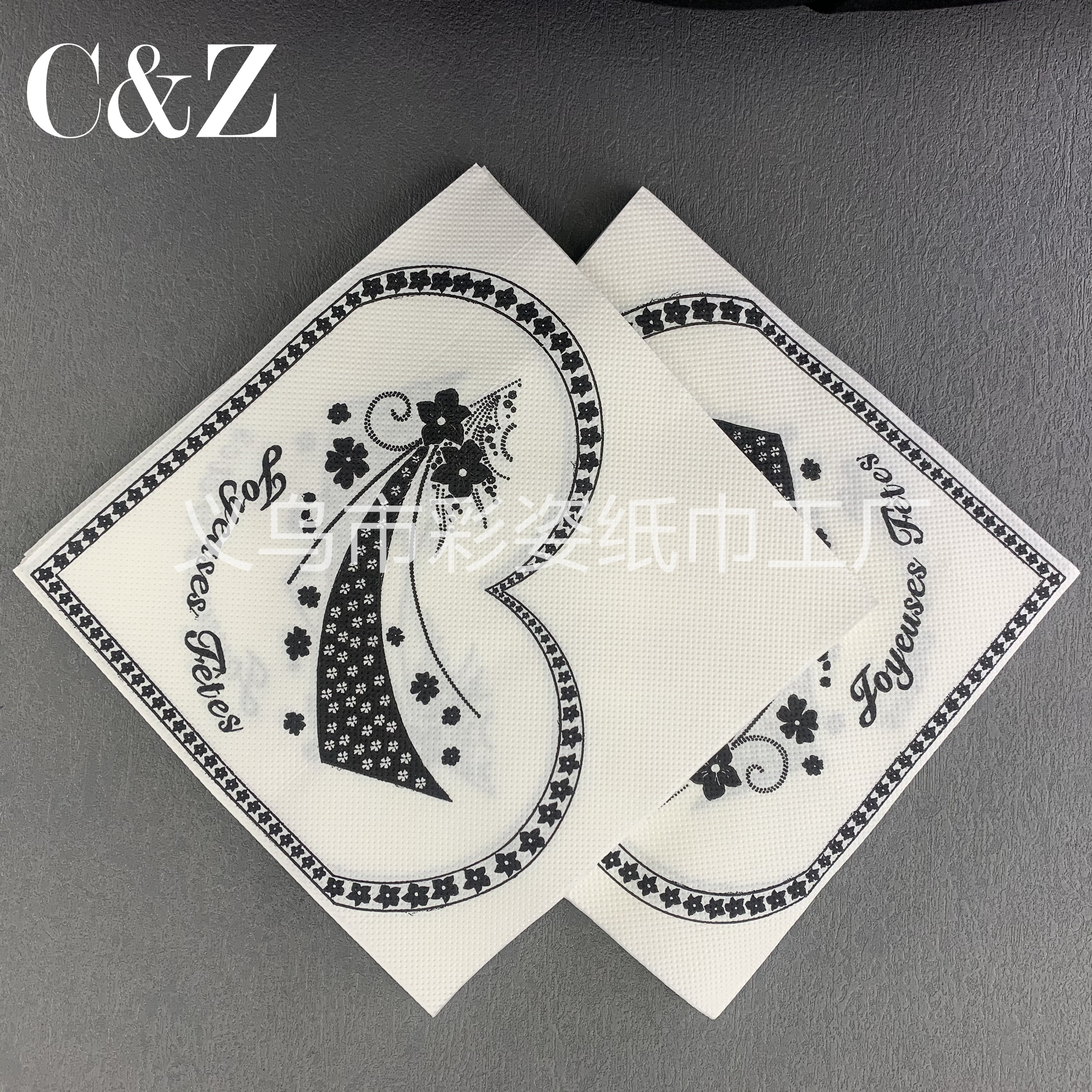 Gold and Silver Black Flower series napkins, tissues, printed napkins, square towels, double-layer tissues, factory direct sales pic 8