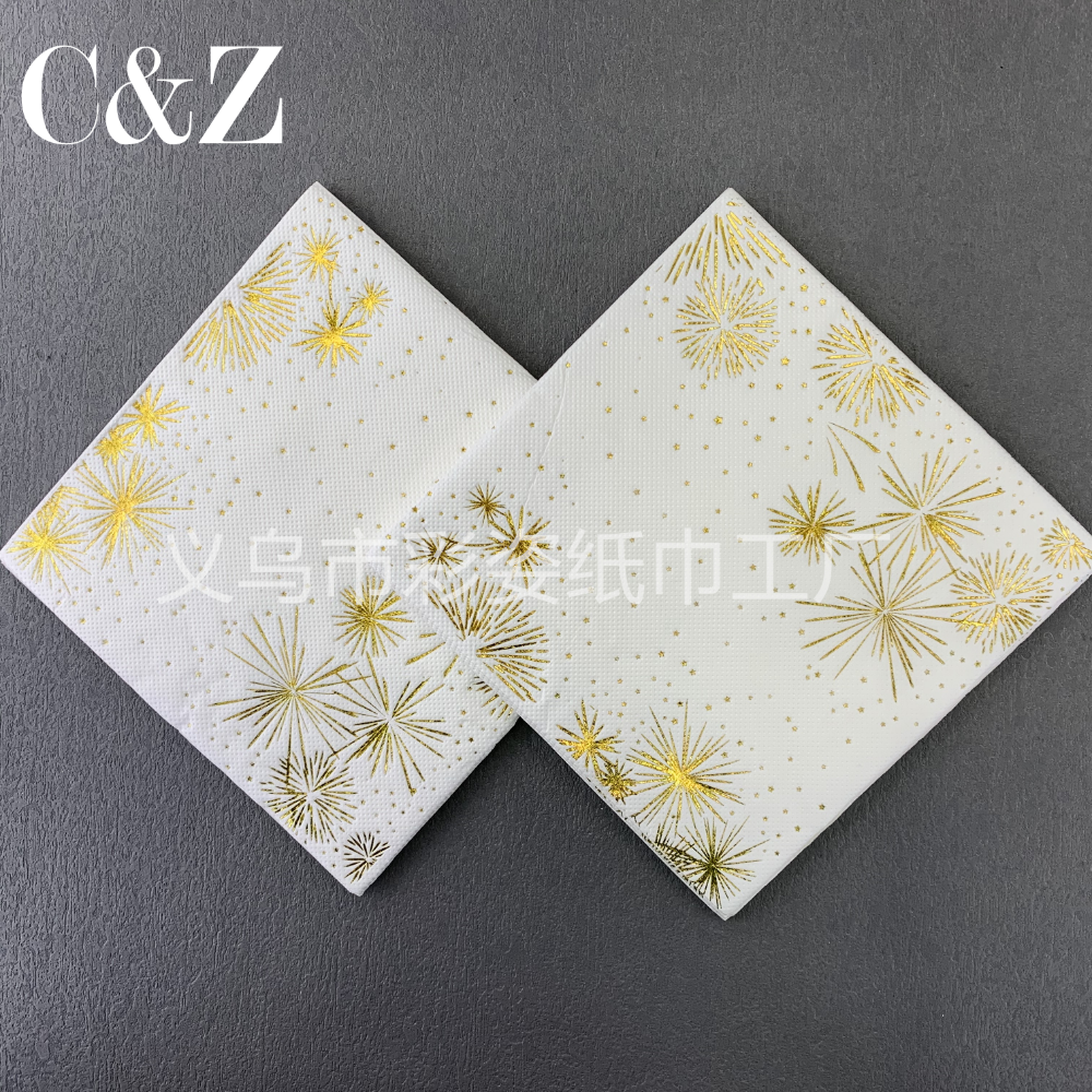 Gold-embossed series napkins, foreign trade printed napkins, square towels, double-layer napkins, factory direct sales Application Scenario