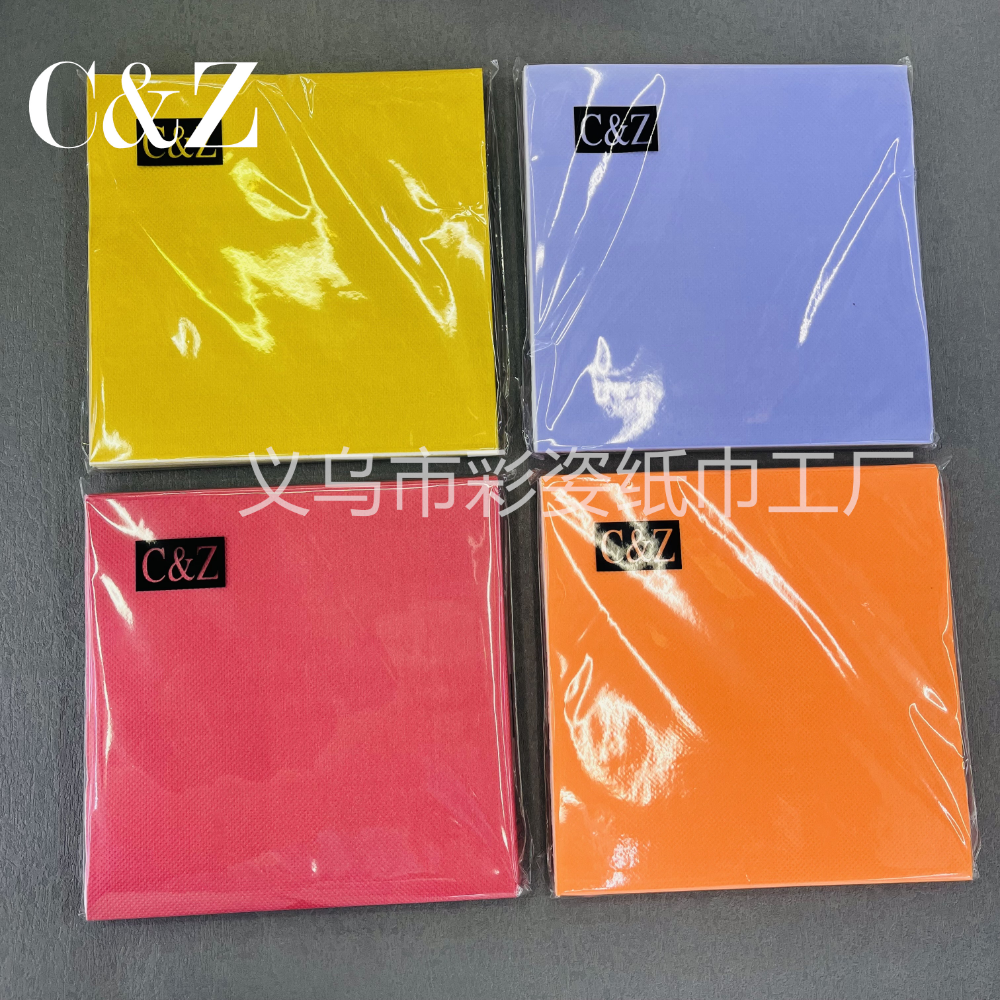 Single-color napkins, handkerchief tissues, facial tissues, 33*33cm, restaurant printed napkins, direct sales from foreign trade factory