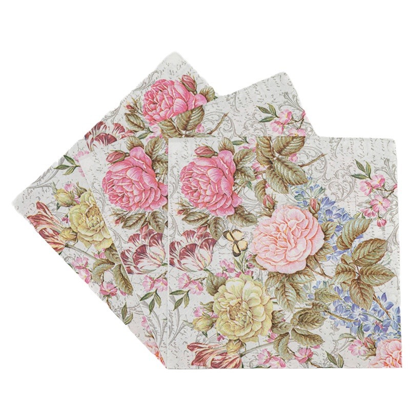 【 In Stock 】 New colored printed napkins, flower and plant facial tissues, party tissues are selling well on AliExpress Cross-border Application Scenario