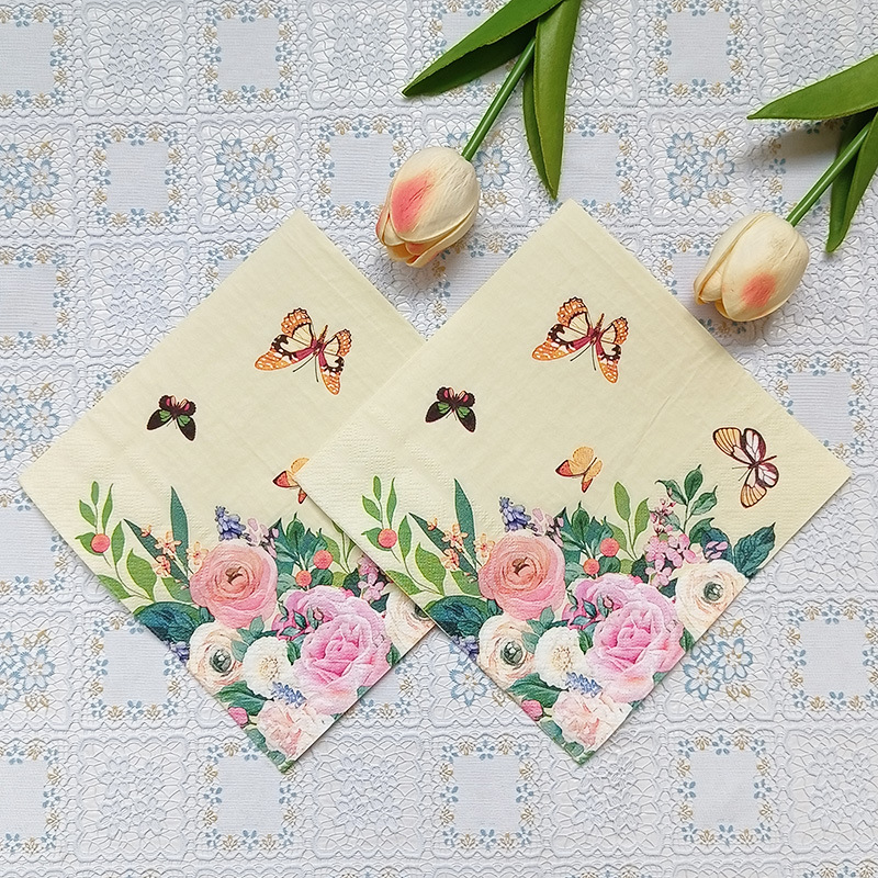 【 In Stock 】 Factory direct sales of new cross-border printed tissues, napkins, Christmas printed party handkerchiefs and square towels