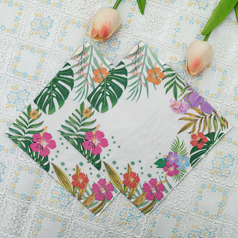 Factory direct sales, cross-border supply, new in-stock printed square hot-selling printed tissues, napkins, creative tissues