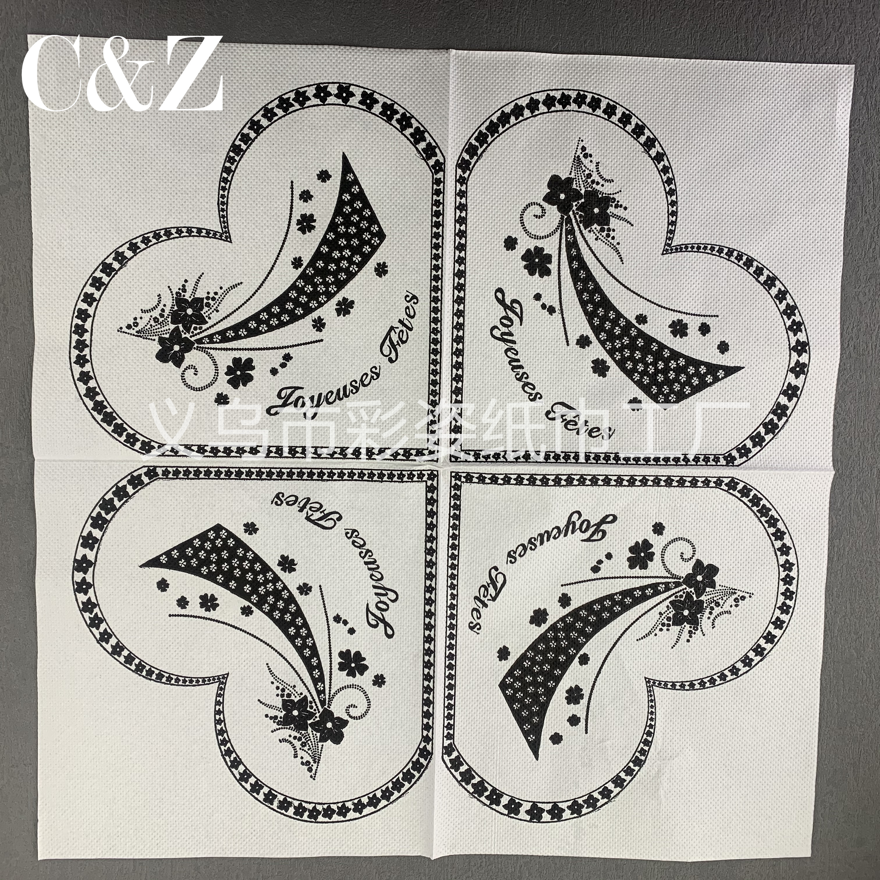 Gold and Silver Black Flower series napkins, tissues, printed napkins, square towels, double-layer tissues, factory direct sales pic 10