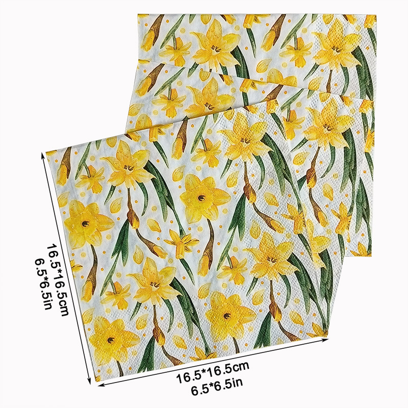 Factory direct sales of new cross-border colored printed napkins, virgin wood pulp colored printed facial tissues, party tissues details Picture