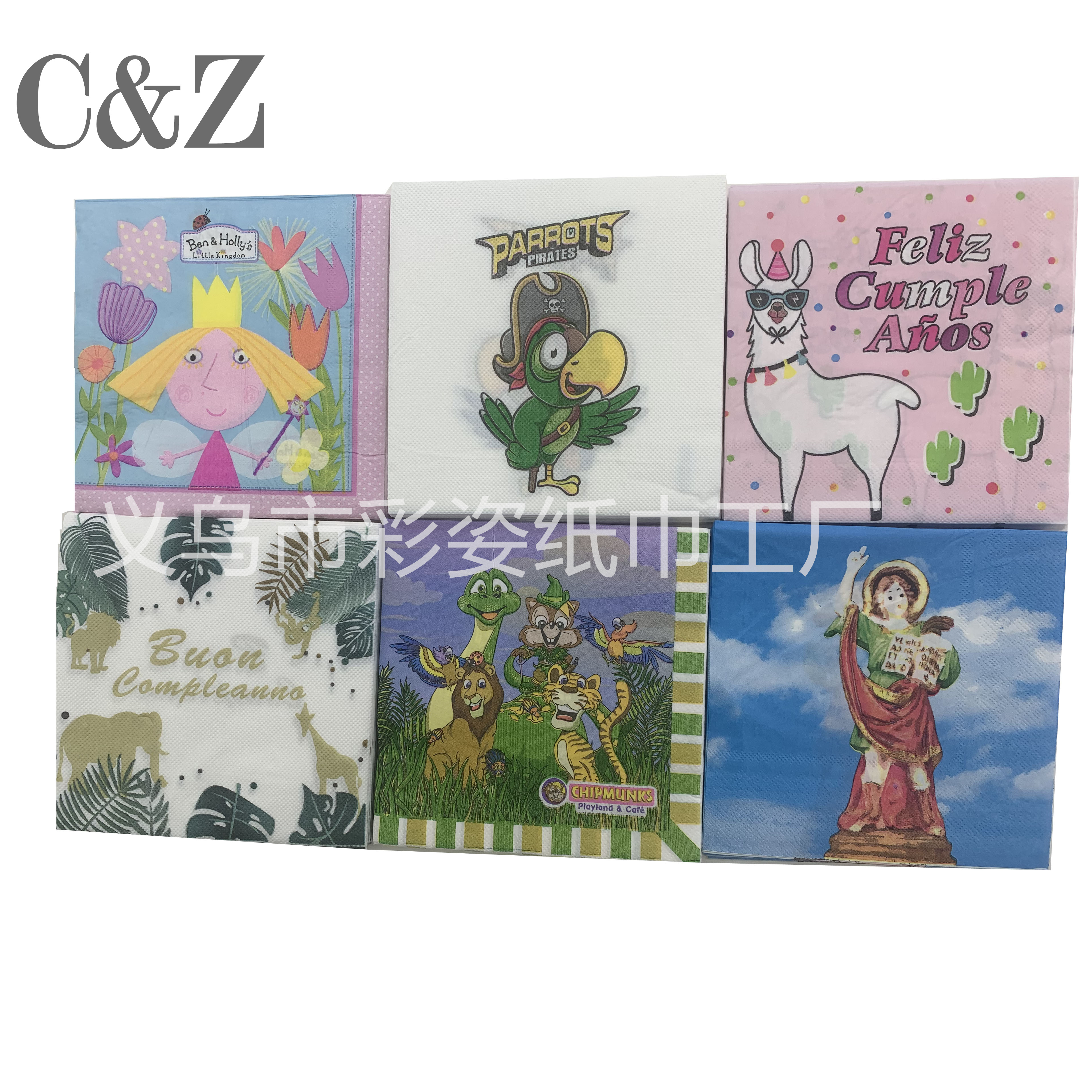 Cartoon series napkins, tissues, foreign trade printed napkins, square towels, double-layer tissues, factory direct sales pic 4