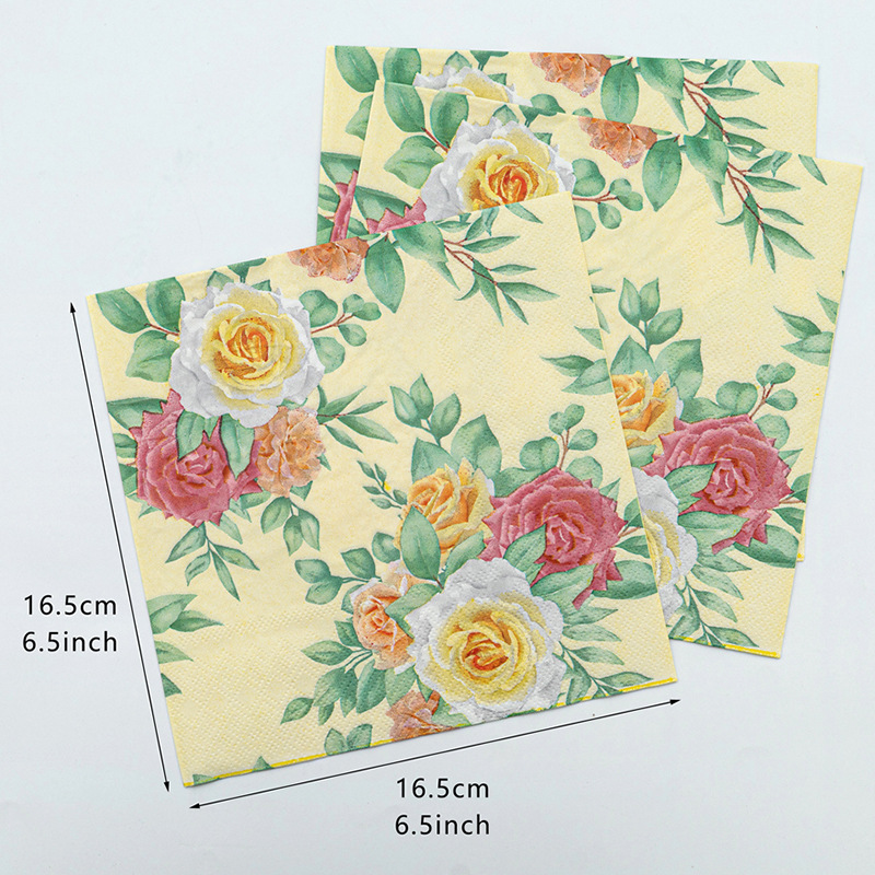 【 In Stock 】 Colorful printed napkins, flower and plant series, creative tissues, printed facial tissues, napkins, tissues details Picture
